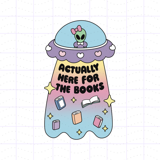 Actually Here for the Books Alien PNG File