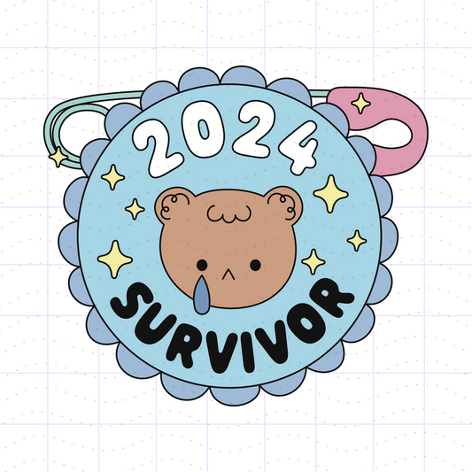 Cute 2024 Survivor Badge SVG PNG Files