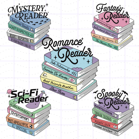 Book Lovers Tropes Bundle PNG Files