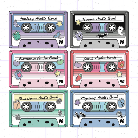 Bookish Audio Book Cassette Tape Bundle PNG SVG Files