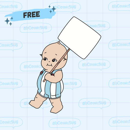 Free DIY Protesting Kewpie PNG SVG Design File