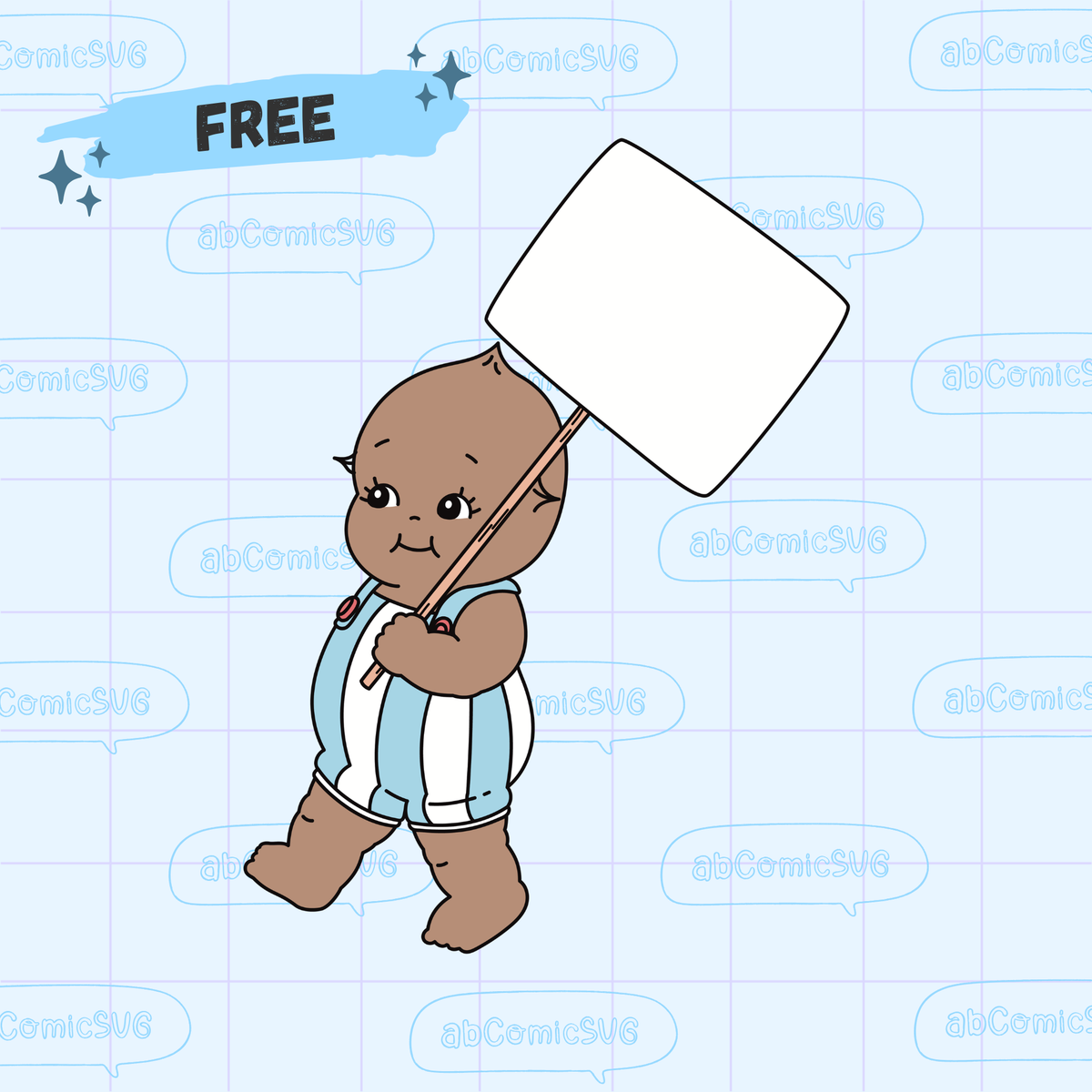 Free DIY Protesting Kewpie PNG SVG Design File
