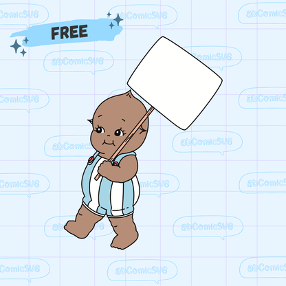 Free DIY Protesting Kewpie PNG SVG Design File