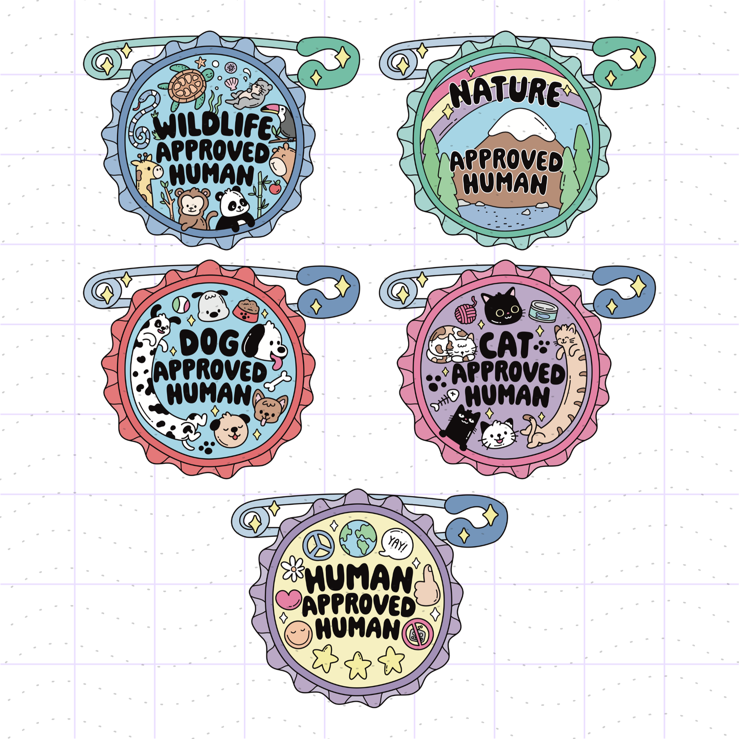 Decent Humans Pin Badge PNG File Bundle
