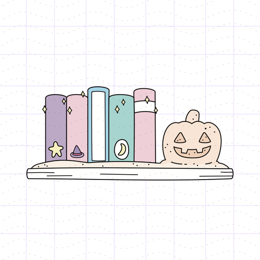Bookish Summer Witch Shelf PNG File