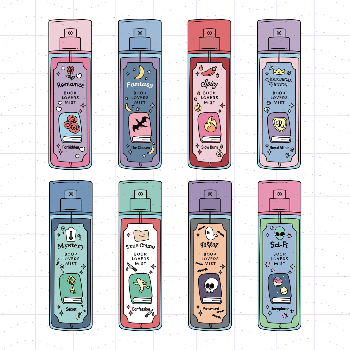 Bookish Body Spray Bundle PNG Files