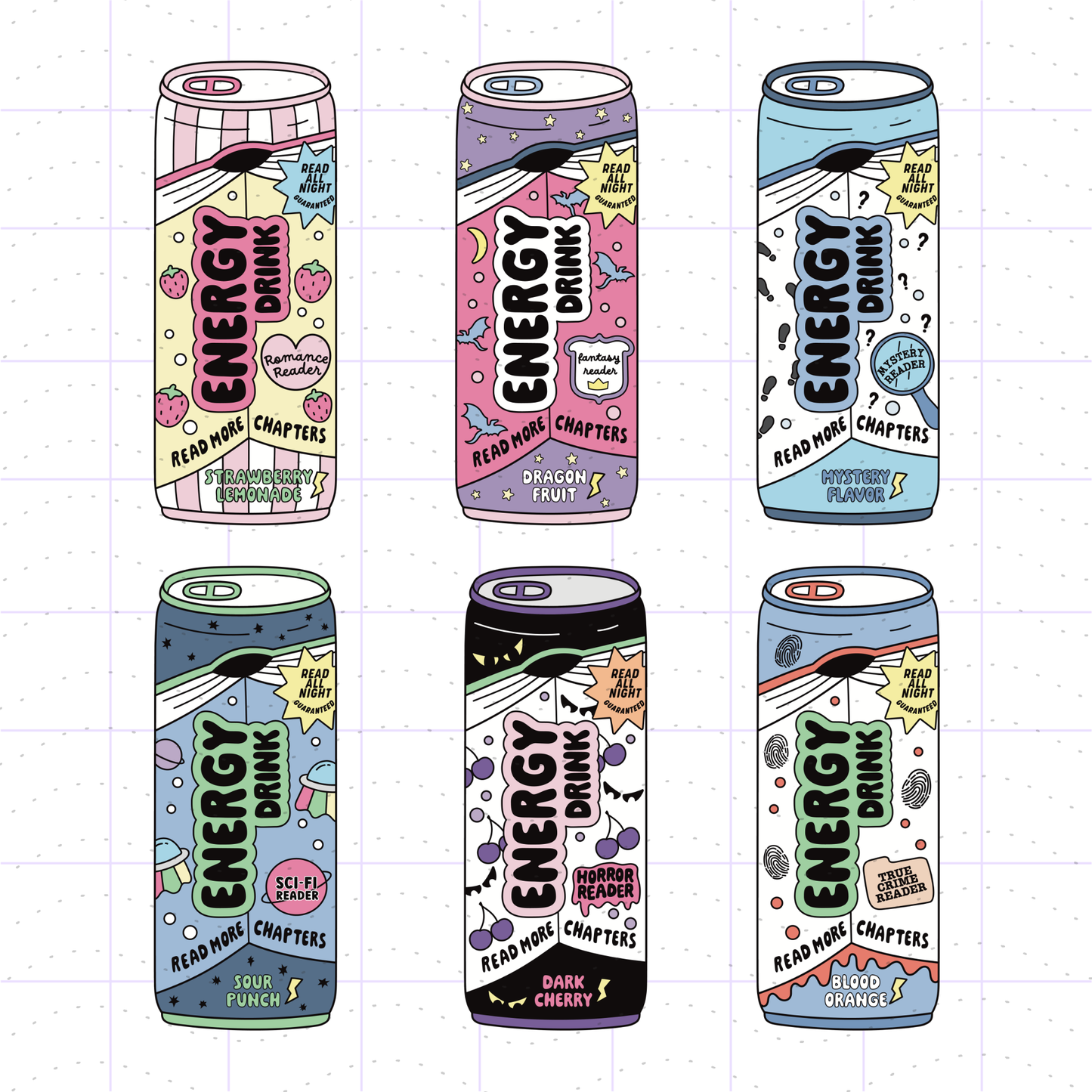 Bookish Energy Drink PNG Bundle