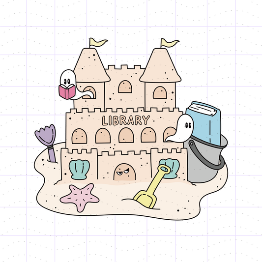 Spooky Library Sandcastle PNG File