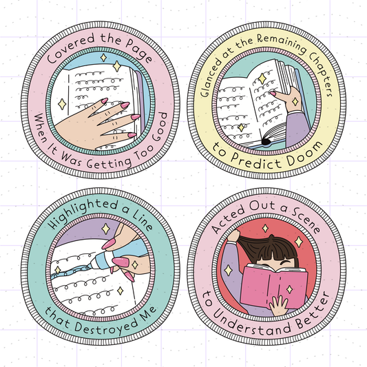 Bookish Merit Patch Badge Bundle PNG Files
