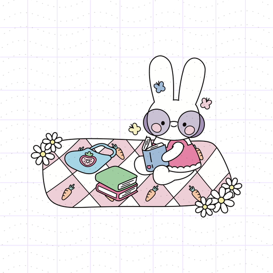 Bookish Bunny Spring Picnic PNG File