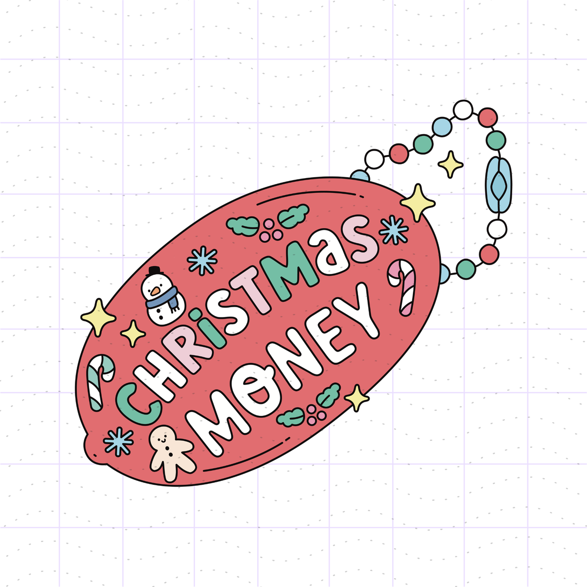 Christmas Retro Rubber Coin Purse PNG SVG Files