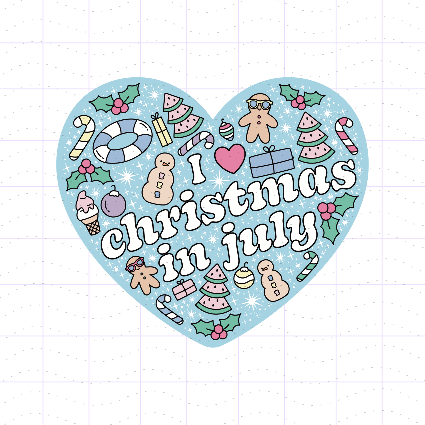 I Love Christmas in July PNG File