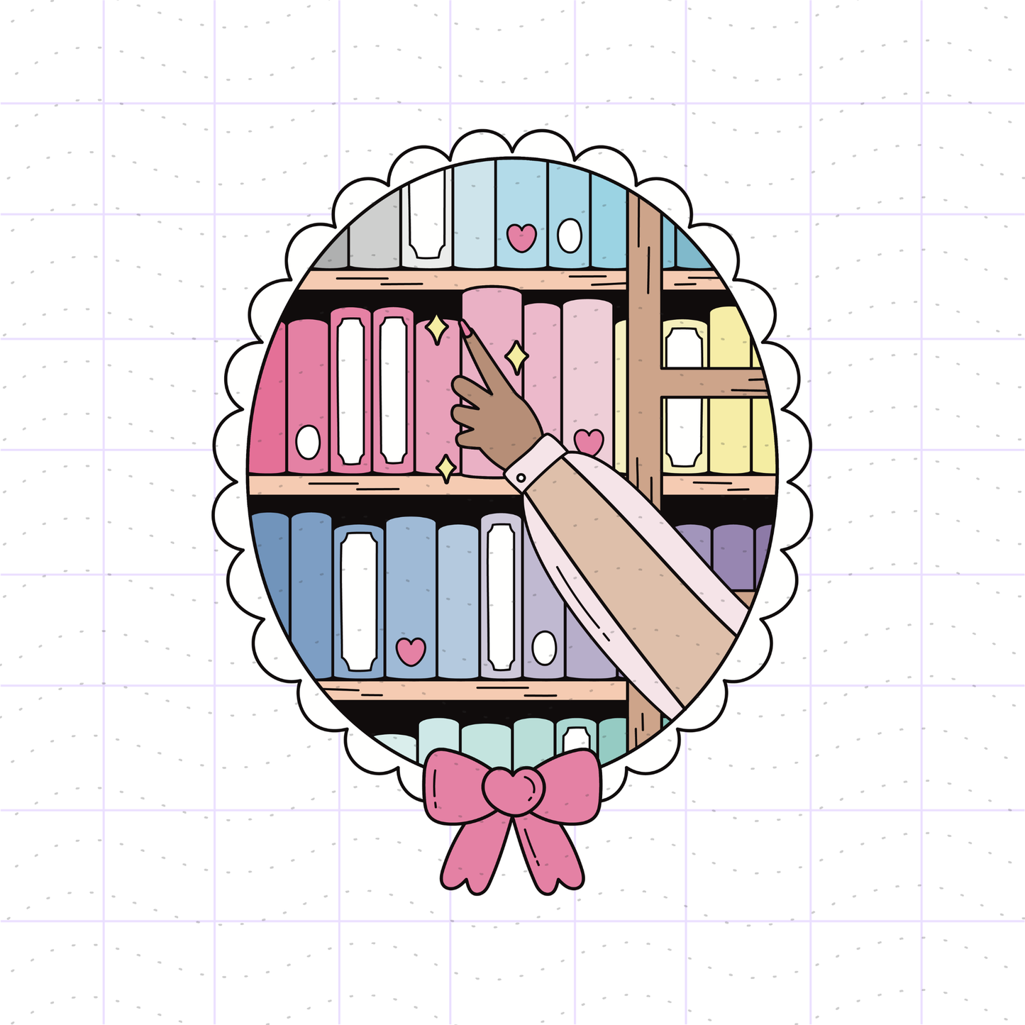 Cozy Academia Girly Bookshelf PNG Bundle Files