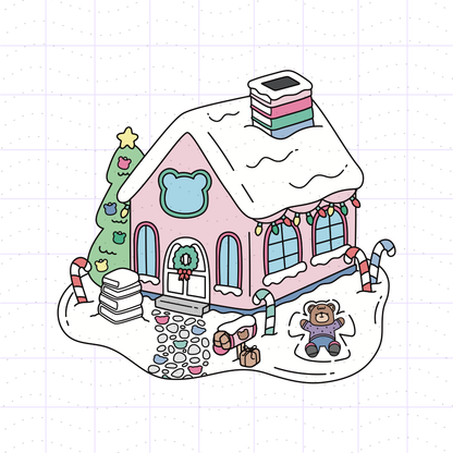 Christmas Holiday Reading Bears PNG Bundle Files