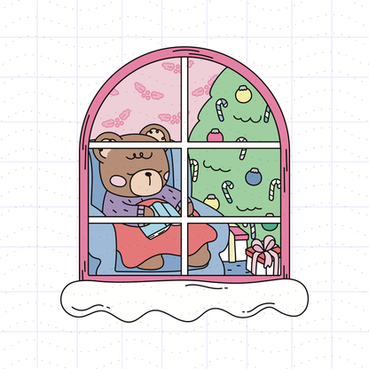 Christmas Holiday Reading Bears PNG Bundle Files