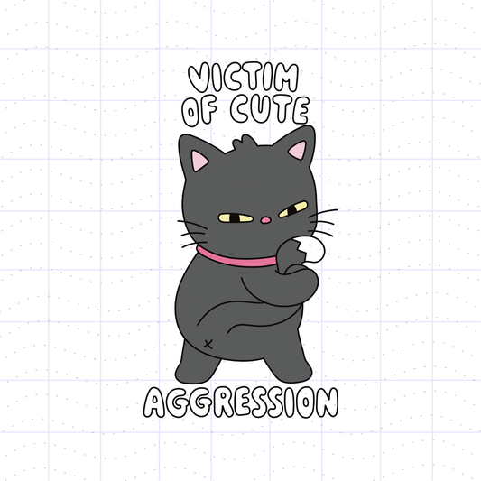 Victim of Cute Aggression Black Cat PNG File