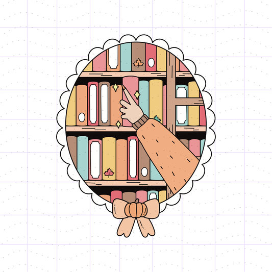 Cozy Fall Academia Bookshelf PNG Files