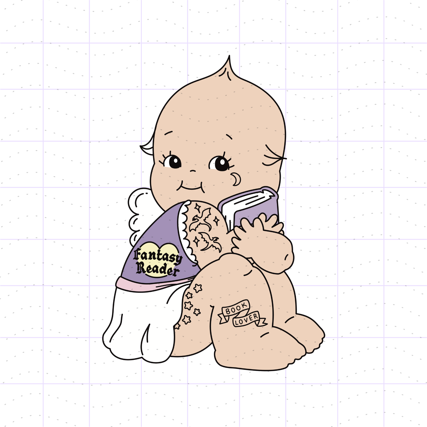 Fantasy Reader Tattooed Kewpie PNG File