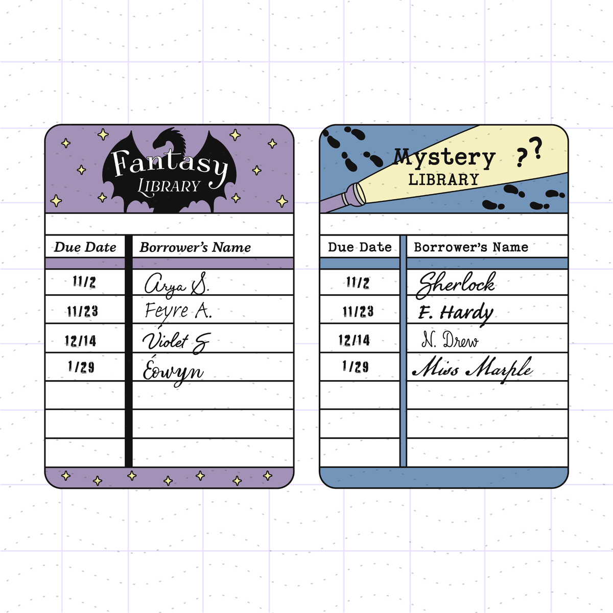 Library Due Card Bundle SVG PNG Files