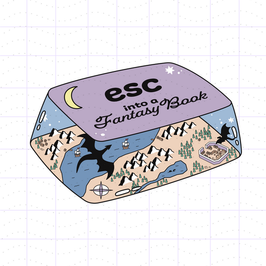 Fantasy Reader Book ESC Keycap Design PNG File