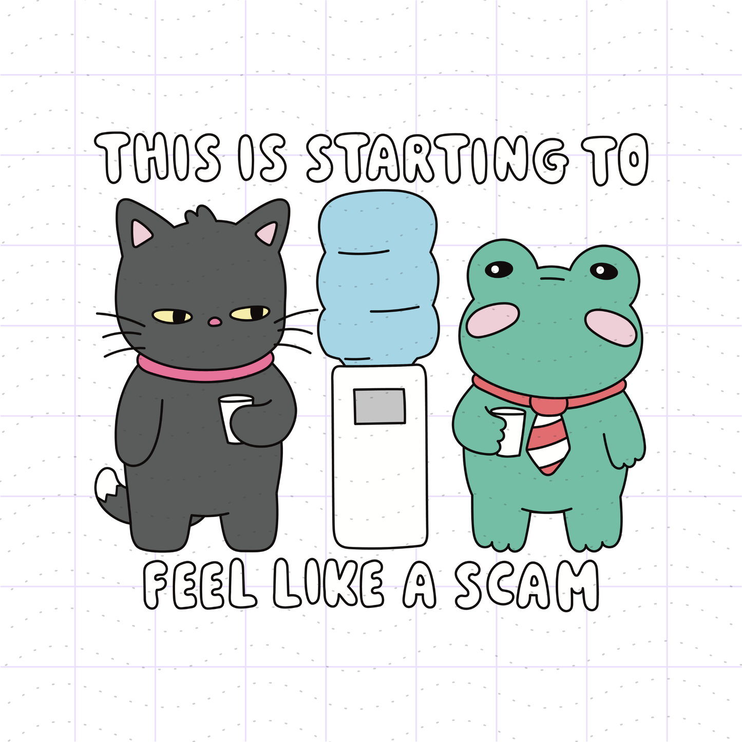 Workplace Humor Cat and Frog PNG File