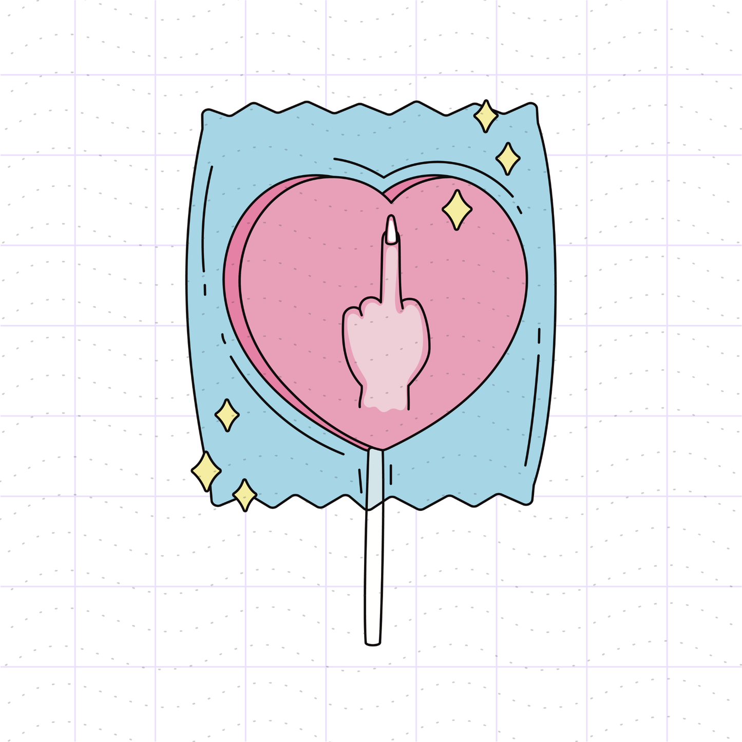 Middle Finger (Anti-Valentine) Lollipop PNG SVG FIle