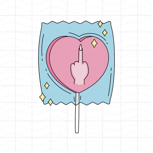 Middle Finger (Anti-Valentine) Lollipop PNG SVG FIle