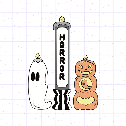 Halloween Bookish Candle Bundle PNG Files