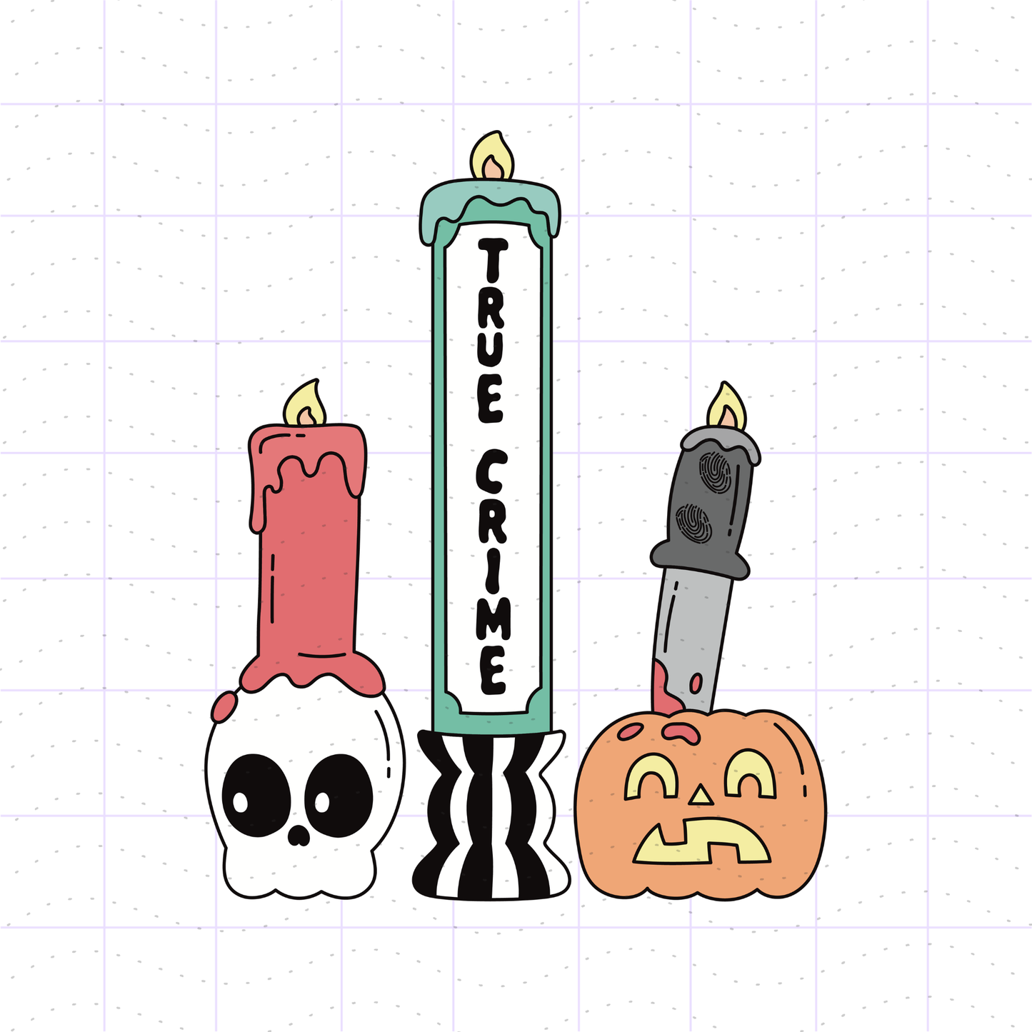 Halloween True Crime Reader Bookish Candles PNG File