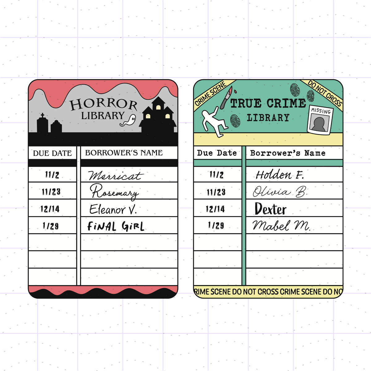 Library Due Card Bundle SVG PNG Files