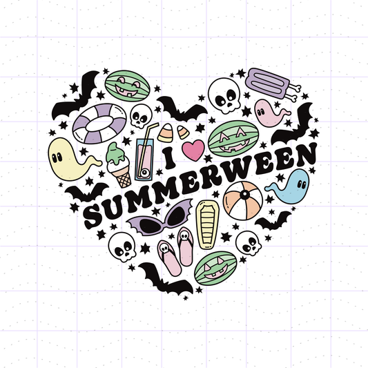 I Love Summerween Heart PNG File
