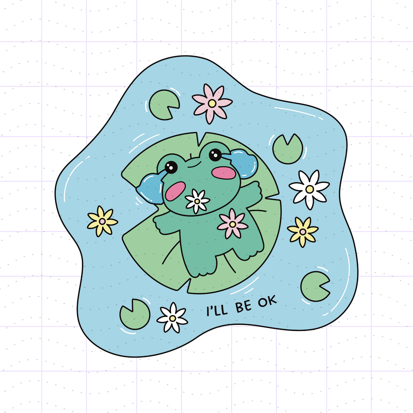 I'll Be Ok Kawaii Mental Health Frog PNG SVG Files