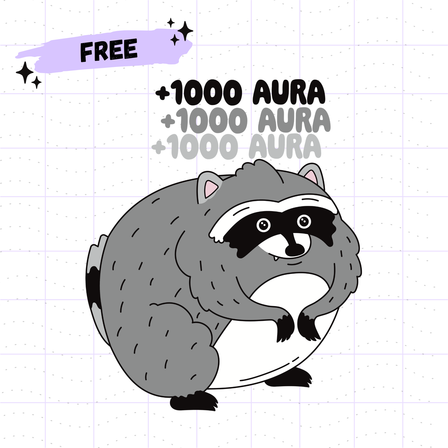 Freebie Jimothy Raccoon Aura Points PNG File