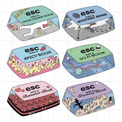 Bookish Genre Keycap Bundle Design PNG Files
