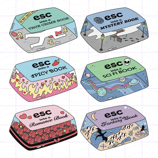 Bookish Genre Keycap Bundle Design PNG Files