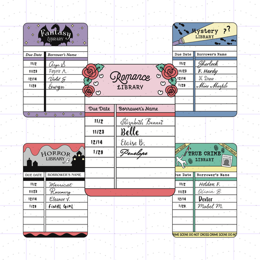 Library Due Card Bundle SVG PNG Files