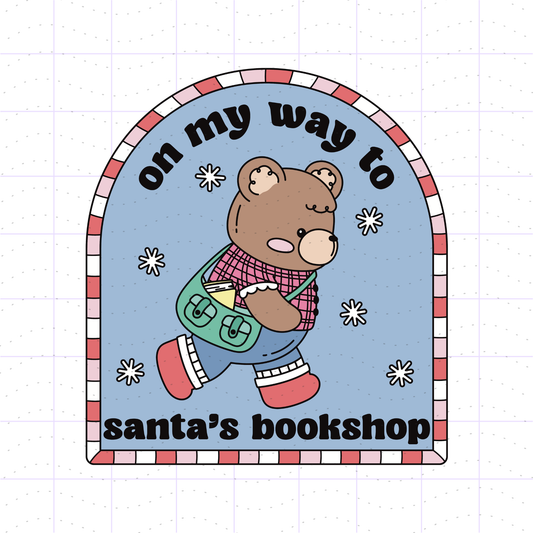 On My Way To Santa's Bookshop PNG File