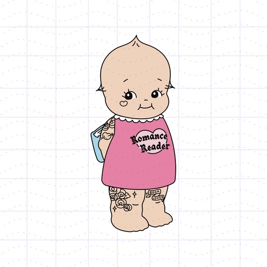 Romance Reader Tattooed Kewpie PNG File