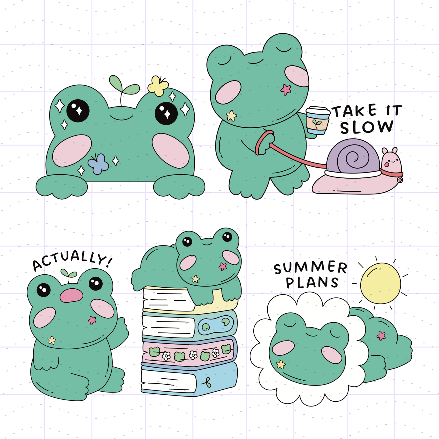Silly Frogs PNG Bundle Files