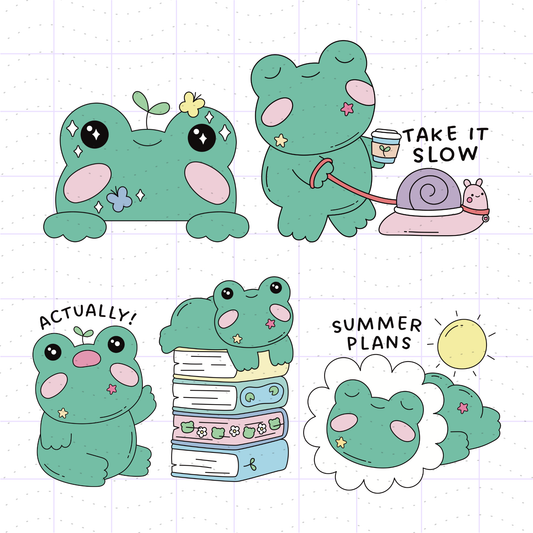 Silly Frogs PNG Bundle Files