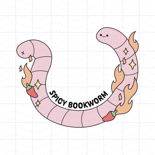 Spicy Bookish Bookworm PNG File
