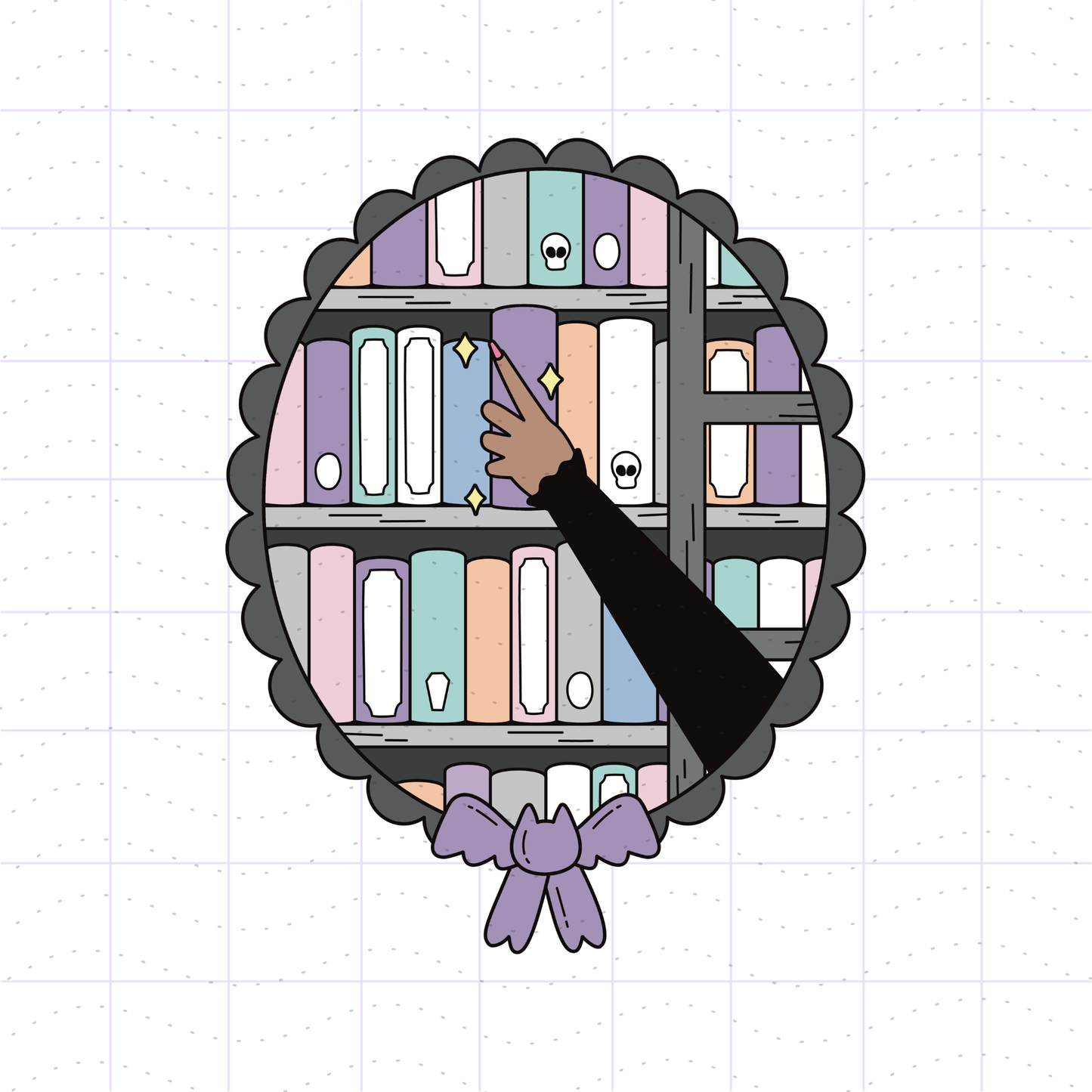 Cozy Academia Girly Bookshelf PNG Bundle Files