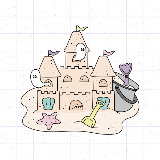 Spooky Haunted Summerween Sandcastle PNG File