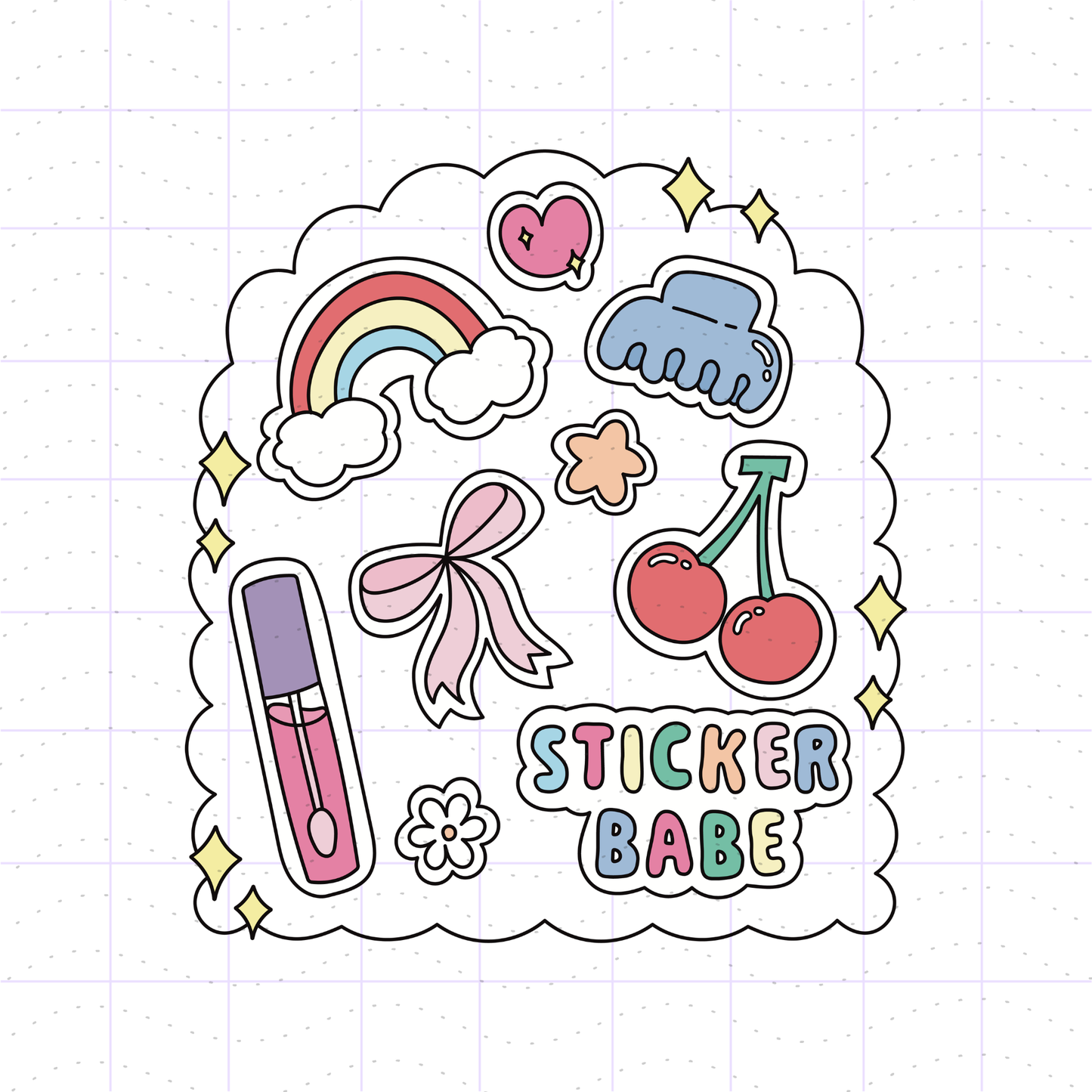 Aesthetic Sticker Babe PNG SVG File