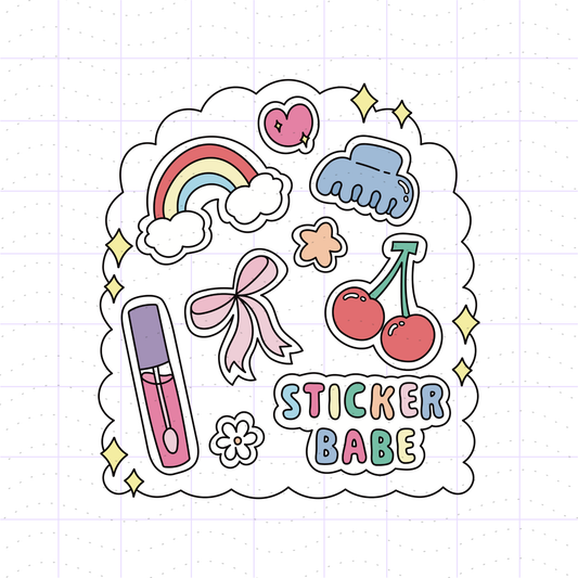 Aesthetic Sticker Babe PNG SVG File
