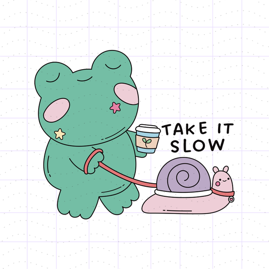 Mental Health Frog & Snail PNG File