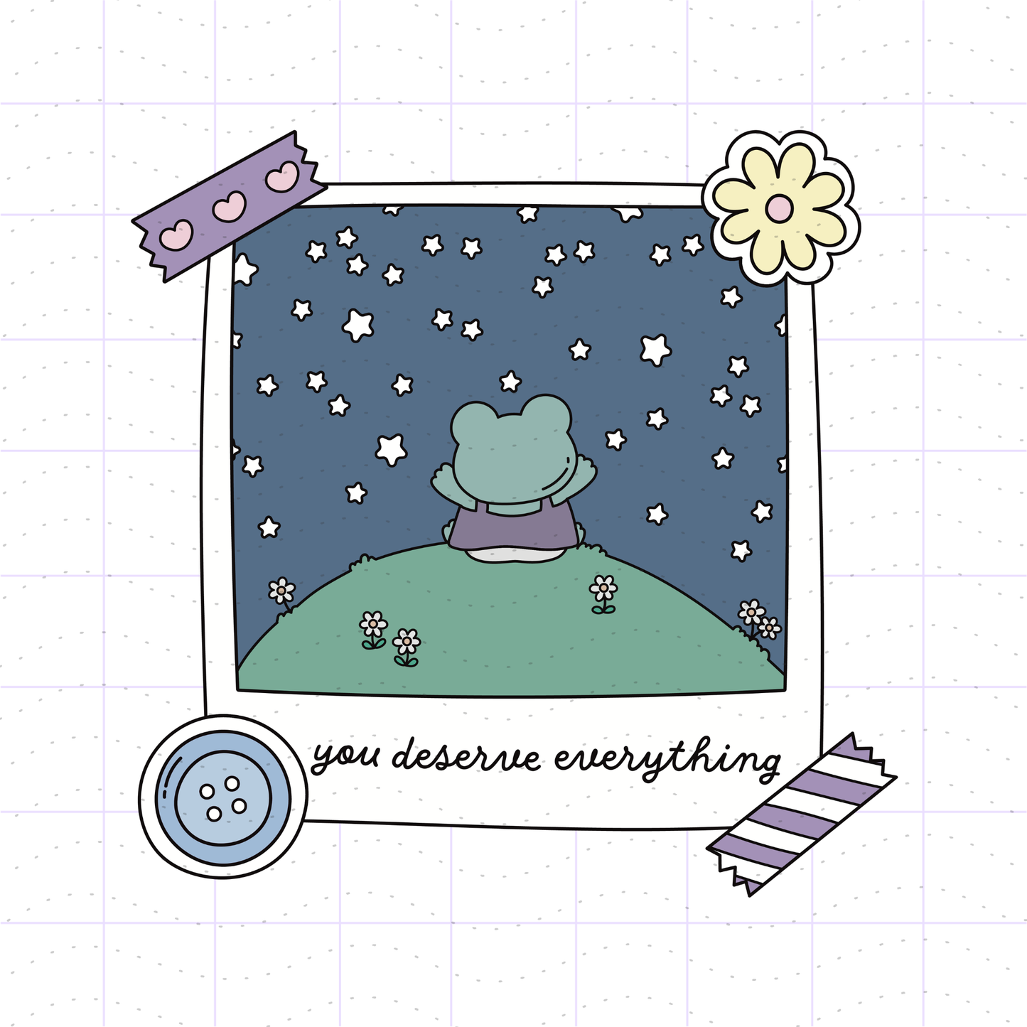Positive Affirmation Kawaii Frog PNG Bundle