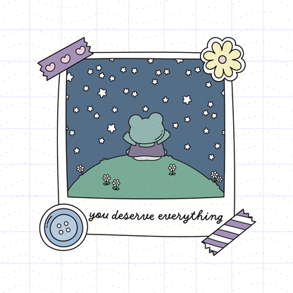 Positive Affirmation Kawaii Frog PNG Bundle