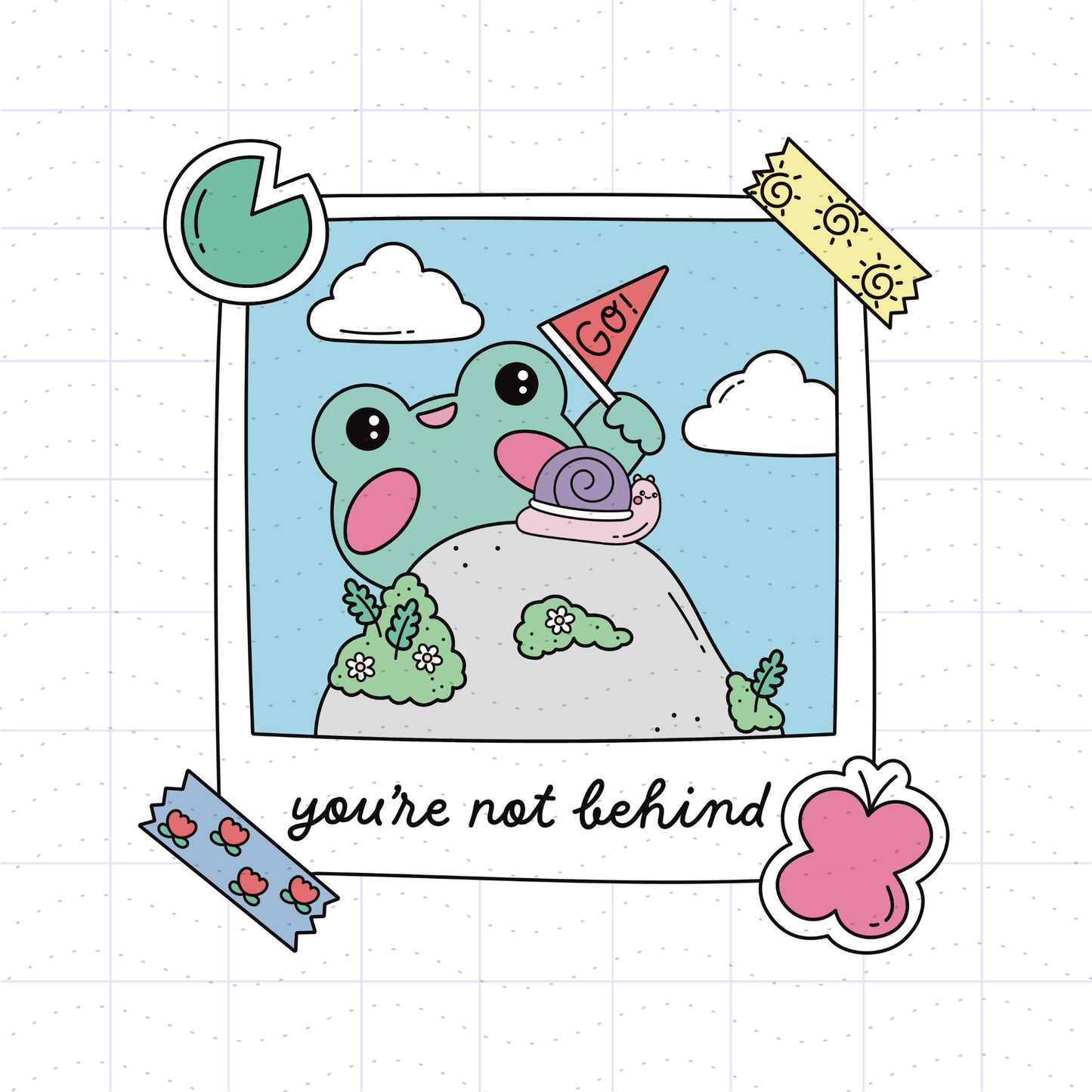 Positive Affirmation Kawaii Frog PNG Bundle