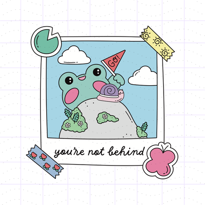 Positive Affirmation Kawaii Frog PNG Bundle